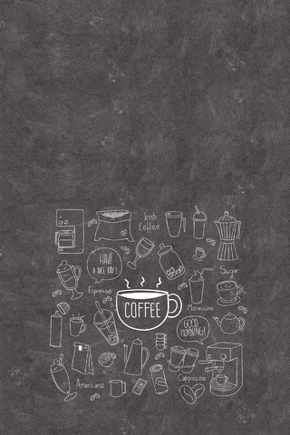 大气简约手绘线条灰色咖啡饮料宣传海报背景